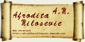 Afrodita Milošević vizit kartica
